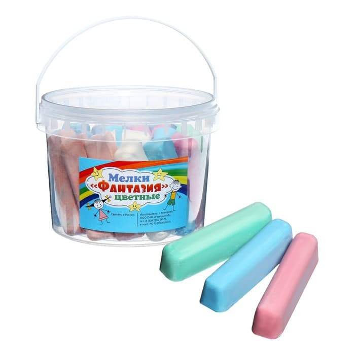 Мелки цветные для рисования 24 штуки, 8 цветов «Фантазия», брусок