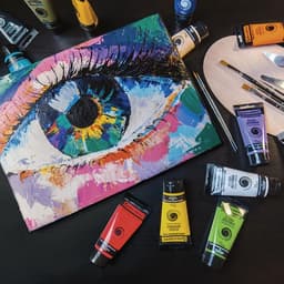 Краска акриловая художественная туба 75 мл, BRAUBERG «Чёрная»