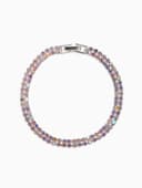 Браслет со стразами «Лёд. Элегантность», L=18 см, 2 ряда, радужный в серебре