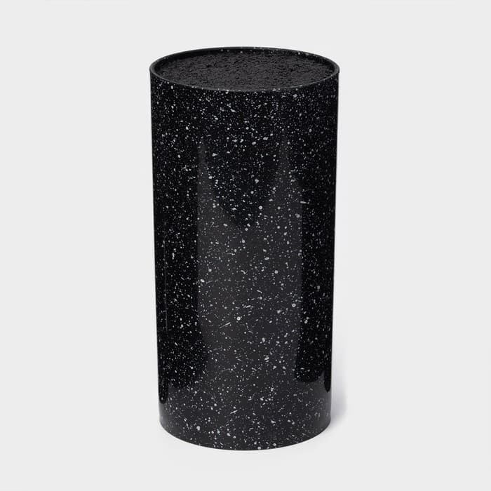 Подставка для ножей с наполнителем «Чёрный гранит», 22×11 см, чёрная