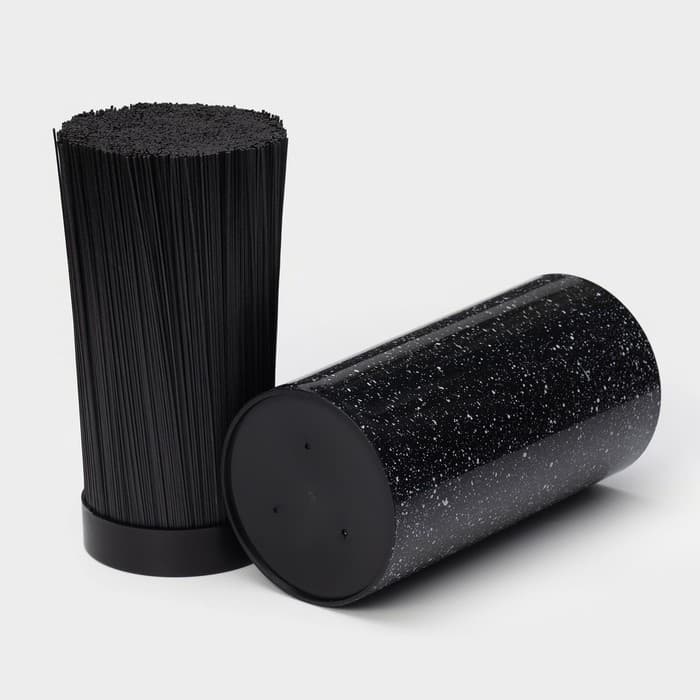 Подставка для ножей с наполнителем «Чёрный гранит», 22×11 см, чёрная