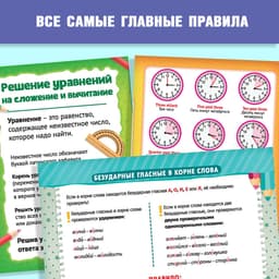 Книги-шпаргалки набор для начальной школы, 6 книг по 8 стр.