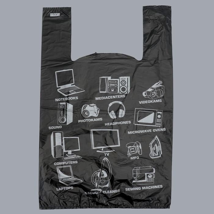 Пакет «Электроника», полиэтиленовый, майка, чёрная 40×63 см, 20 мкм