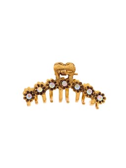 Крабик для волос «Каспиан», цветочки, 5 см, золотистый