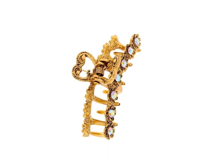 Крабик для волос «Каспиан», цветочки, 5 см, золотистый