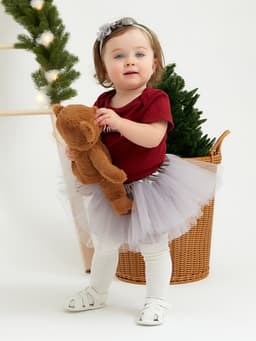 Набор для фотосессии (юбка, повязка) «Крошка Я. Цветочек», 3-18 мес, серый