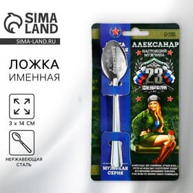 Ложка чайная именная «Александр», 3×14 см