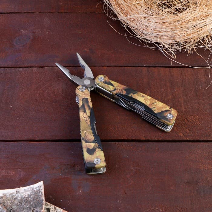 Мультитул 9в1, в чехле, рукоять хаки