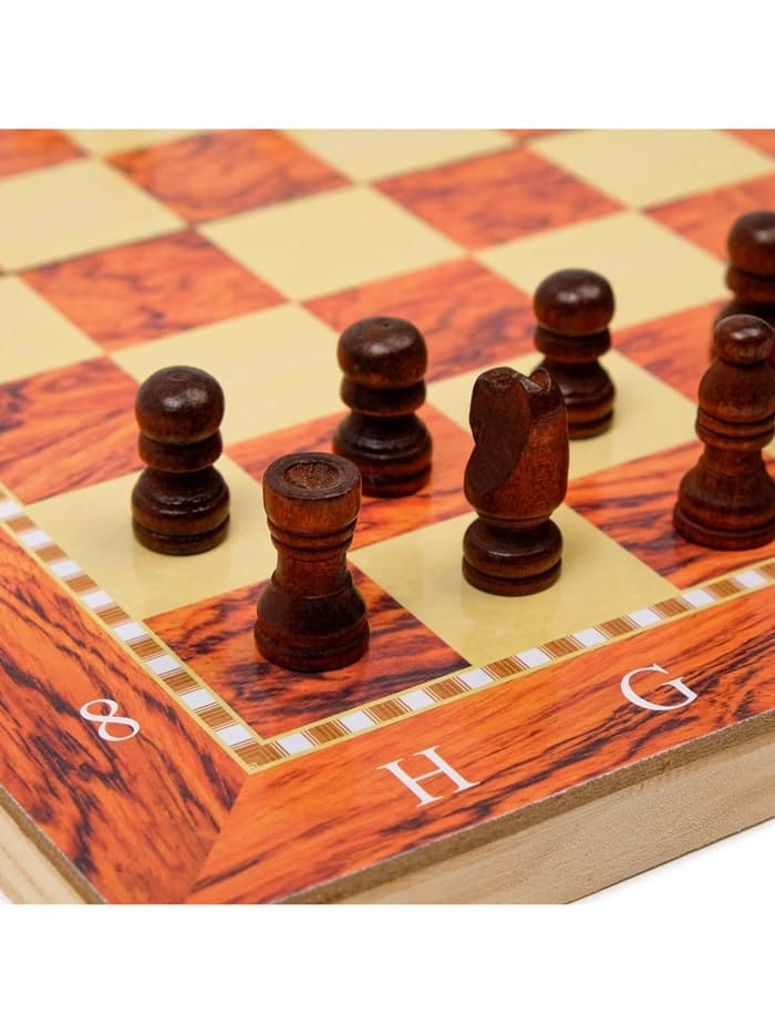 Настольная игра 3 в 1, набор: шахматы, шашки, нарды, 34×34 см