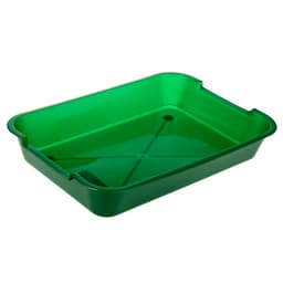 Туалет для кошек, 36×26×6.5 см, средний, без сетки, пластик, зелёный