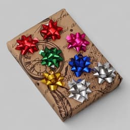 Подарочный Бант - звезда №3.5, металлик, ассорти, для упаковки подарков