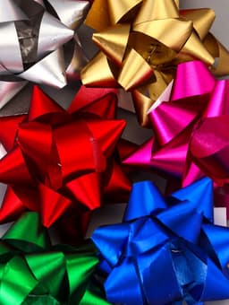 Подарочный Бант - звезда №3.5, простой металлик, для упаковки подарков, МИКС