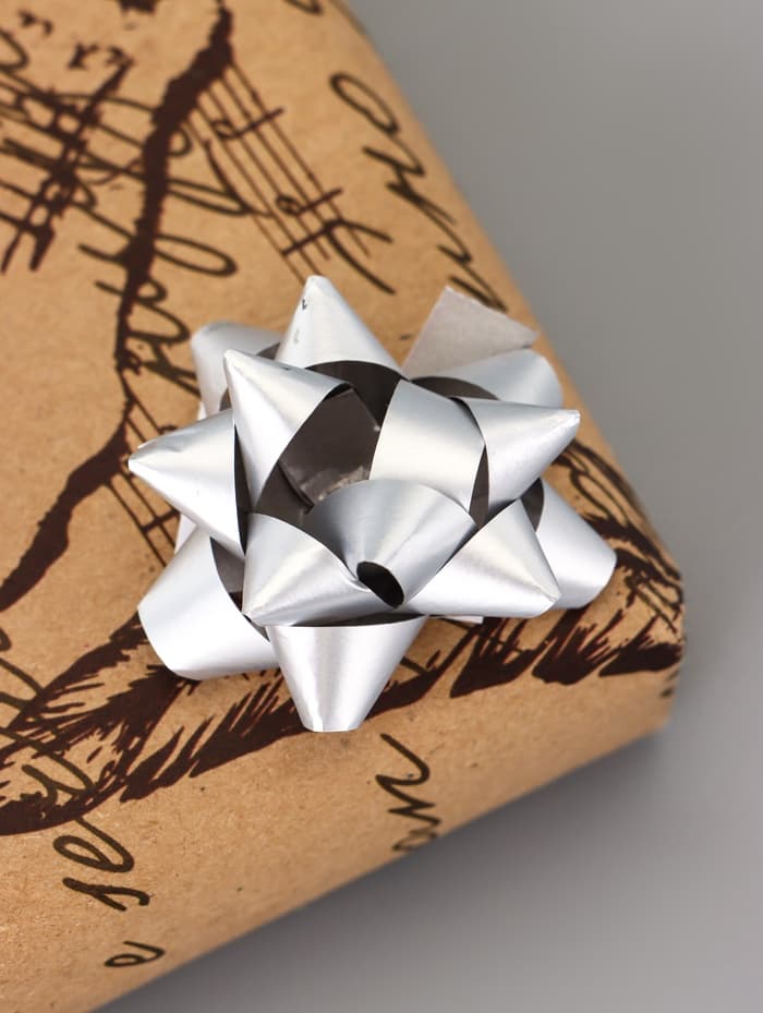 Подарочный Бант - звезда №3.5, простой металлик, для упаковки подарков, МИКС