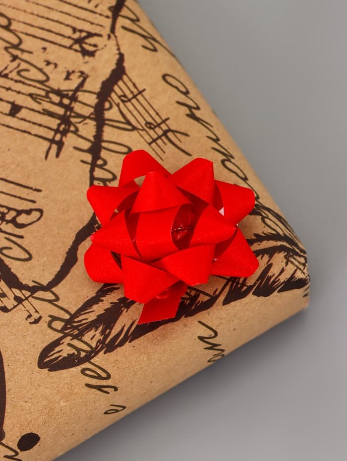 Подарочный Бант - звезда №3.5, с блестками, для упаковки подарков, набор 8 шт., МИКС