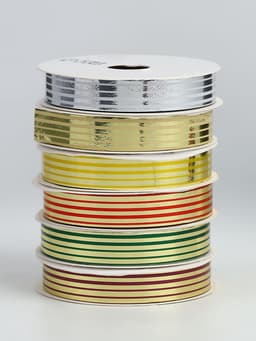 Лента упаковочная для декора и подарков, набор 6 шт., 1.2 см × 5 м