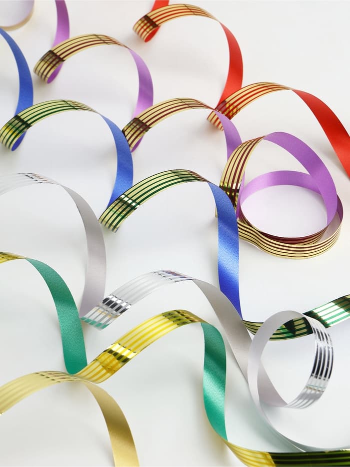 Лента упаковочная для декора и подарков, набор 6 шт., 1.2 см × 5 м