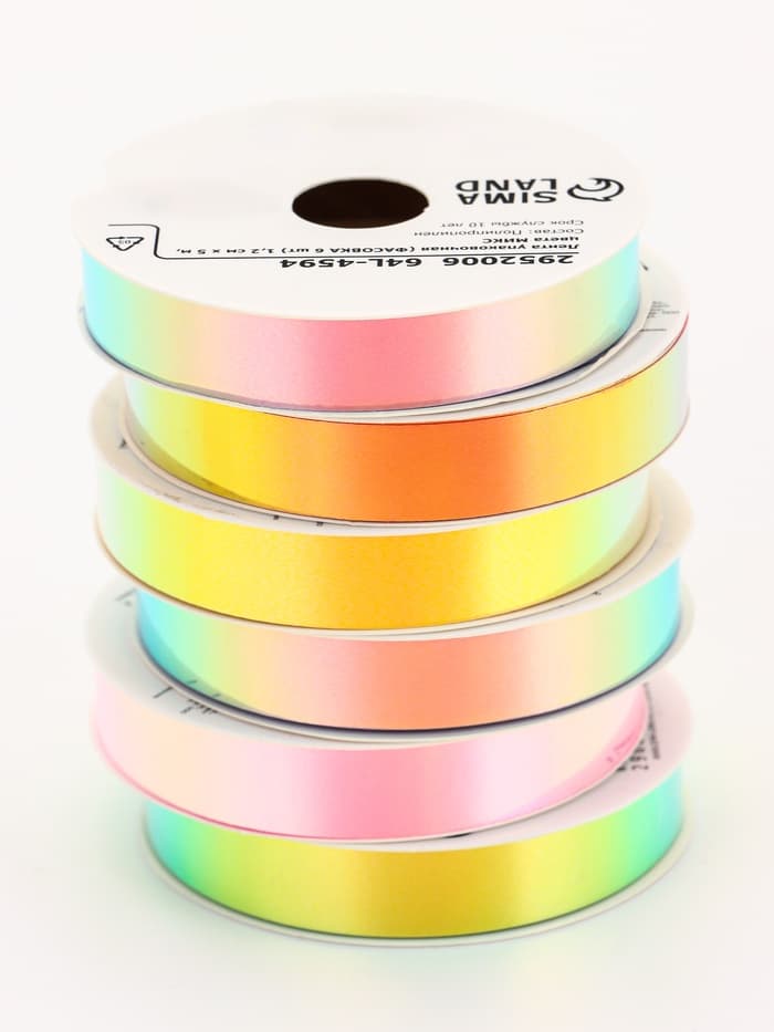 Лента упаковочная для декора и подарков, неон, 1.2 см × 5 м
