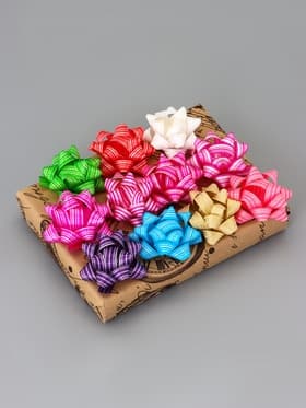 Подарочный Бант - звезда №5, для упаковки подарков, набор 50 шт., МИКС