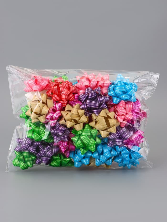 Подарочный Бант - звезда №5, для упаковки подарков, набор 50 шт., МИКС