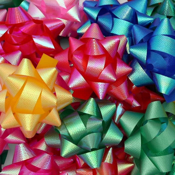 Подарочный Бант - звезда №5, для упаковки подарков, набор 50 шт., МИКС