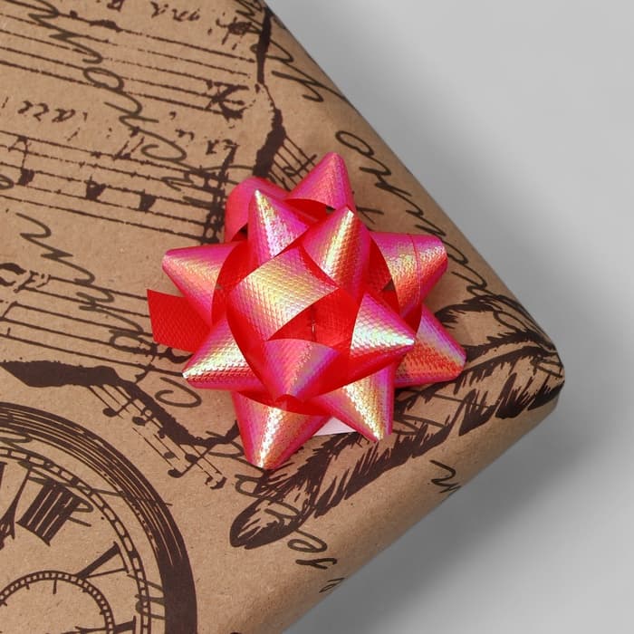 Подарочный Бант - звезда №5, для упаковки подарков, набор 50 шт., МИКС