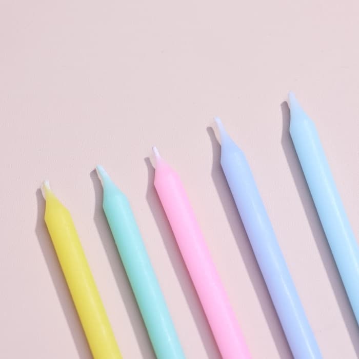 Свечи для торта коктейльные «С днём рождения», 6 шт., 13 см