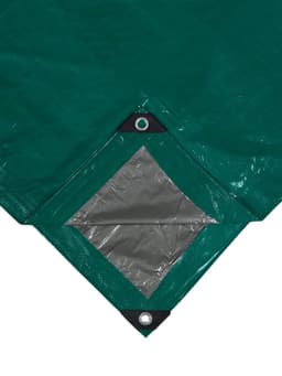 Тент защитный, 5×4 м, плотность 120 г/м², УФ, люверсы шаг 1 м, зелёный/серебристый