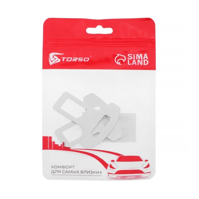 Заглушка ремня металлическая, TORSO, хром, набор 2 шт.