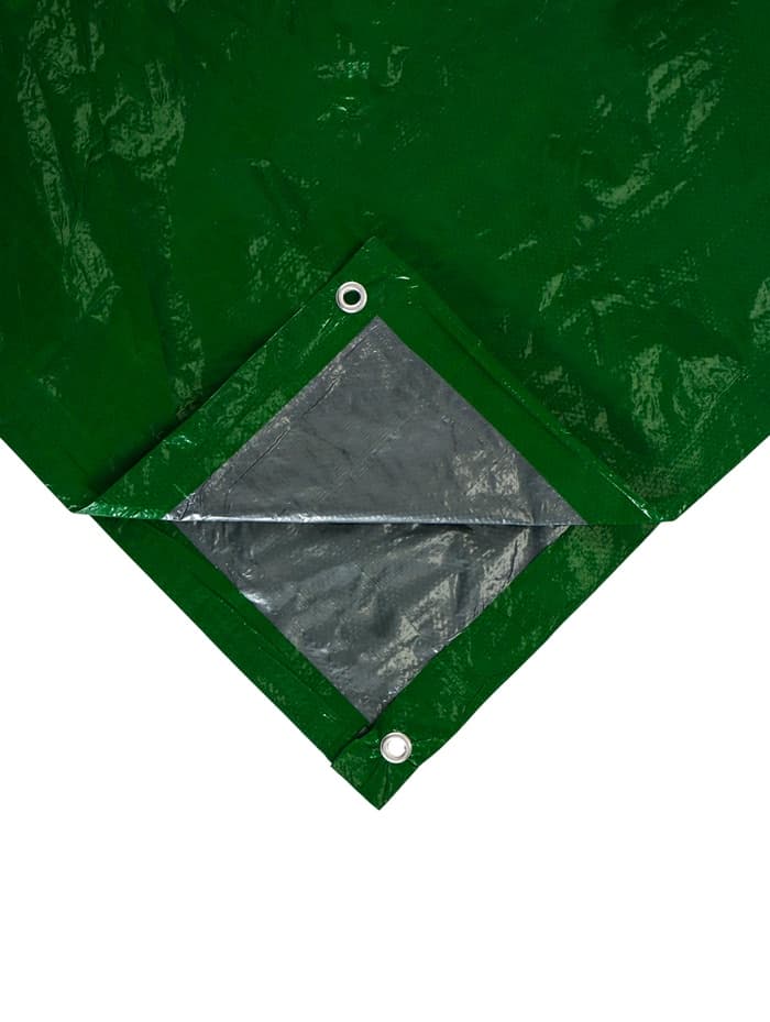 Тент защитный, 5×3 м, плотность 90 г/м², УФ, люверсы шаг 1 м, зелёный