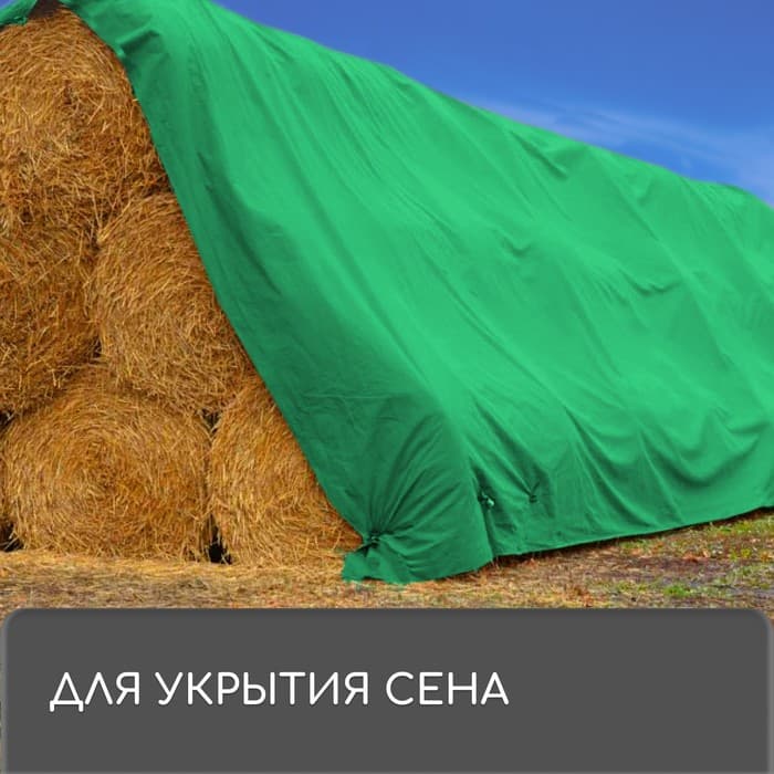 Тент защитный, 4×3 м, плотность 120 г/м², УФ, люверсы шаг 1 м, зелёный/серебристый