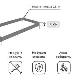 Грядка оцинкованная, 390×100×15 см, Greengo