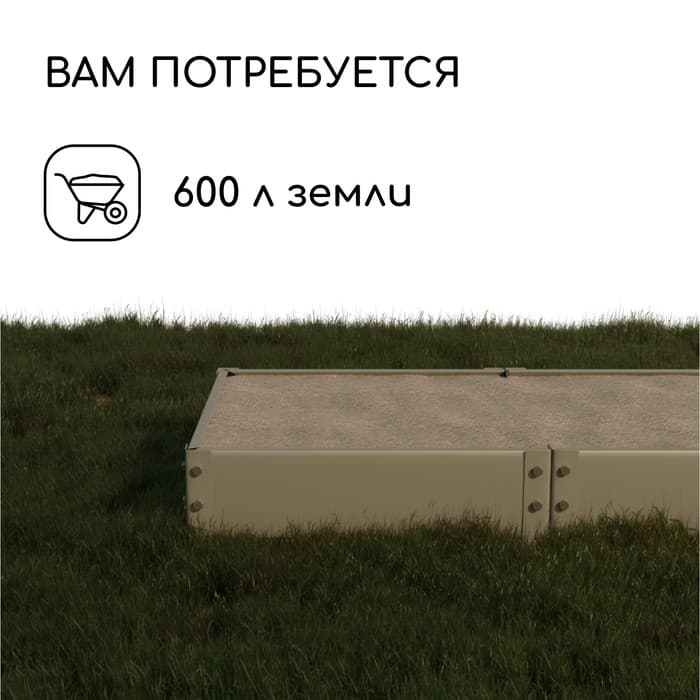 Грядка оцинкованная, 390×100×15 см, Greengo