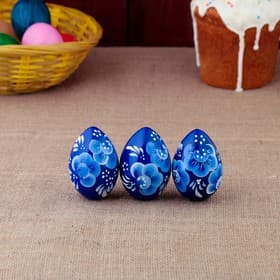 Фигурка «Декоративное яйцо гжель», синее, 7 см, МИКС