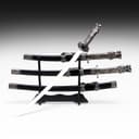 Макет оружия «Сувенирные катаны на подставке 3в1. Голова дракона», подарочный набор, ножны кожзам, чёрный, 45 см; 52 см; 61 см