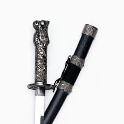Макет оружия «Сувенирные катаны на подставке 3в1. Голова дракона», подарочный набор, ножны кожзам, чёрный, 45 см; 52 см; 61 см