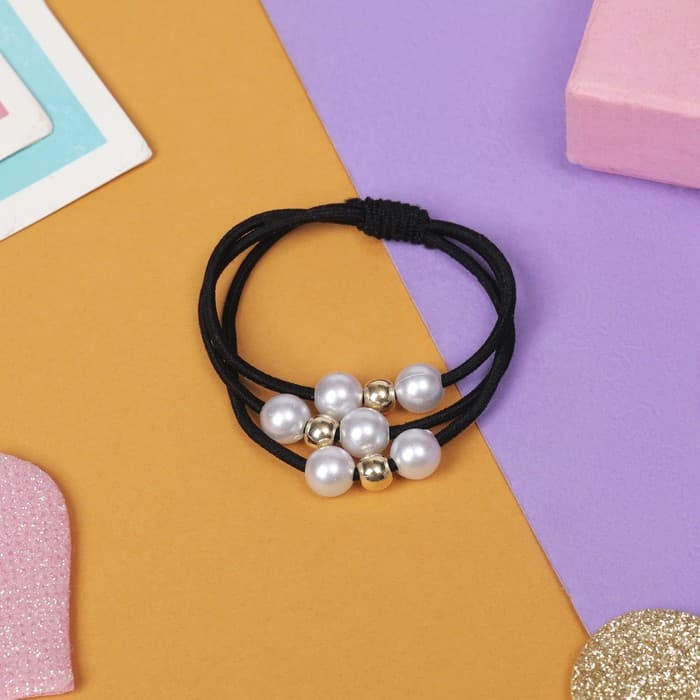 Резинка для волос QF «Валерия», жемчужные шарики, 5.5 см, МИКС