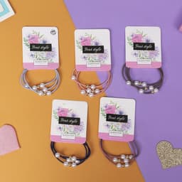 Резинка для волос QF «Валерия», жемчужные шарики, 5.5 см, МИКС