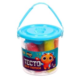 Тесто для лепки 7 цветов, 105 г, 1 формочка, крышка - формочка, МИКС