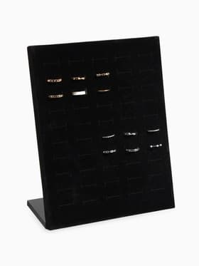 Подставка под кольца QF, 50 мест, флок, чёрная, 20×9.7×24 см