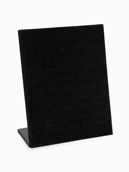 Подставка под кольца QF, 50 мест, флок, чёрная, 20×9.7×24 см