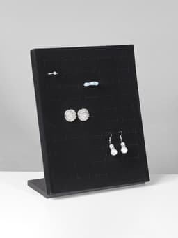 Подставка под кольца QF, 50 мест, флок, чёрная, 20×9.7×24 см