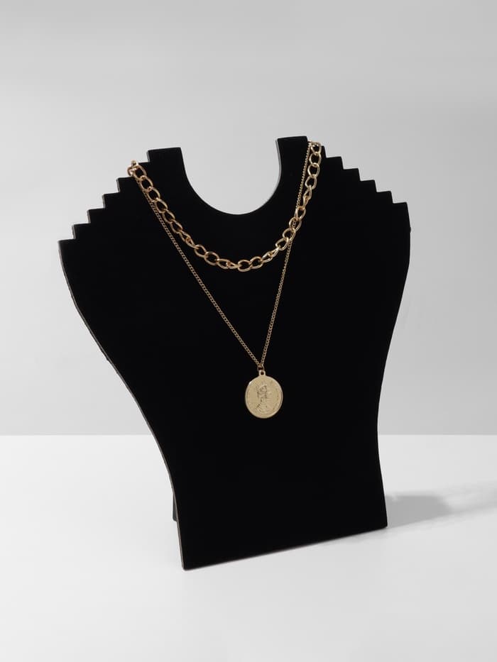 Бюст для украшений QF, 23×7×24 см, h=24 см, чёрный