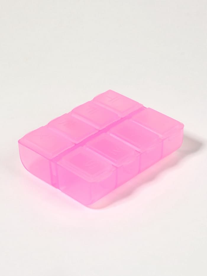 Таблетница, английские буквы, 7.4×6.2×2.1 см, 8 секций, МИКС