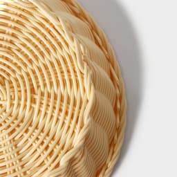 Корзинка для фруктов и хлеба Доляна «Ваниль», 21×6.5 см, пластик, плетёная, молочная