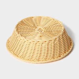 Корзинка для фруктов и хлеба Доляна «Ваниль», 21×6.5 см, пластик, плетёная, молочная