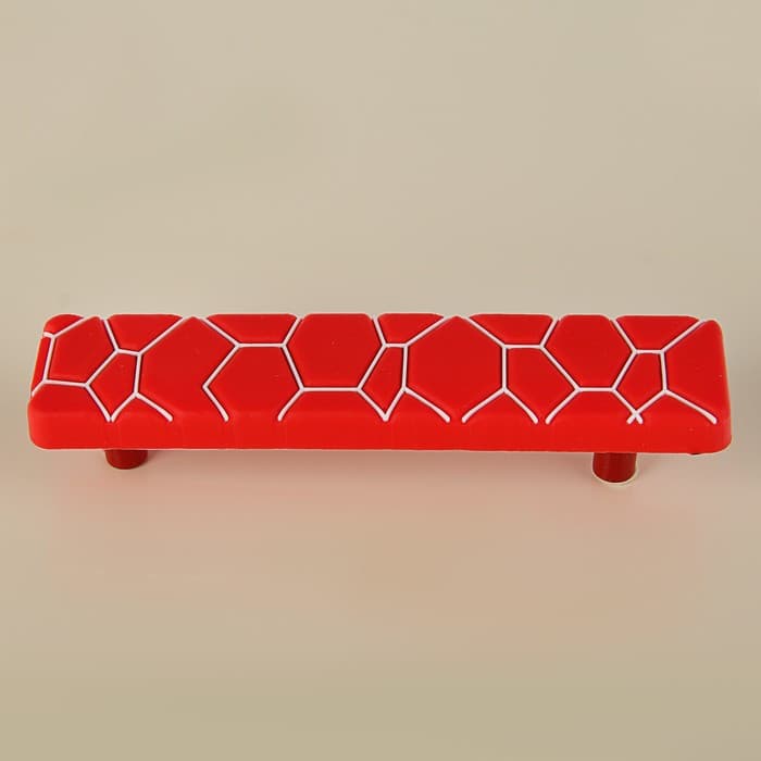 Ручка-скоба детская CAPPIO KID 031, «Паутина», м/о 96 мм, резиновая, цвет красный