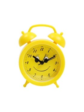 Часы - будильник настольные «Смайл», дискретный ход, 9×12 см, 1хАА, жёлтые