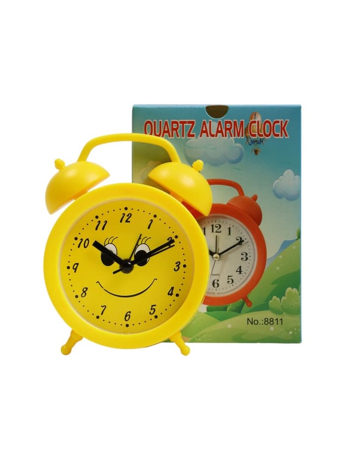 Часы - будильник настольные «Смайл», дискретный ход, 9×12 см, 1хАА, жёлтые