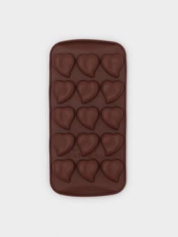 Форма для конфет и шоколада Доляна «Сердца», силикон, 21.5×10.5×1.8 см, 15 ячеек (3×3 см), коричневая