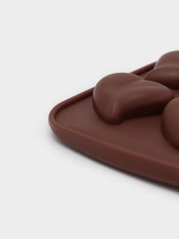 Форма для конфет и шоколада Доляна «Сердца», силикон, 21.5×10.5×1.8 см, 15 ячеек (3×3 см), коричневая